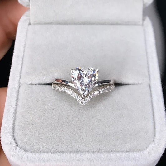 Heart Shaped Moissanite "AMOR" Ring