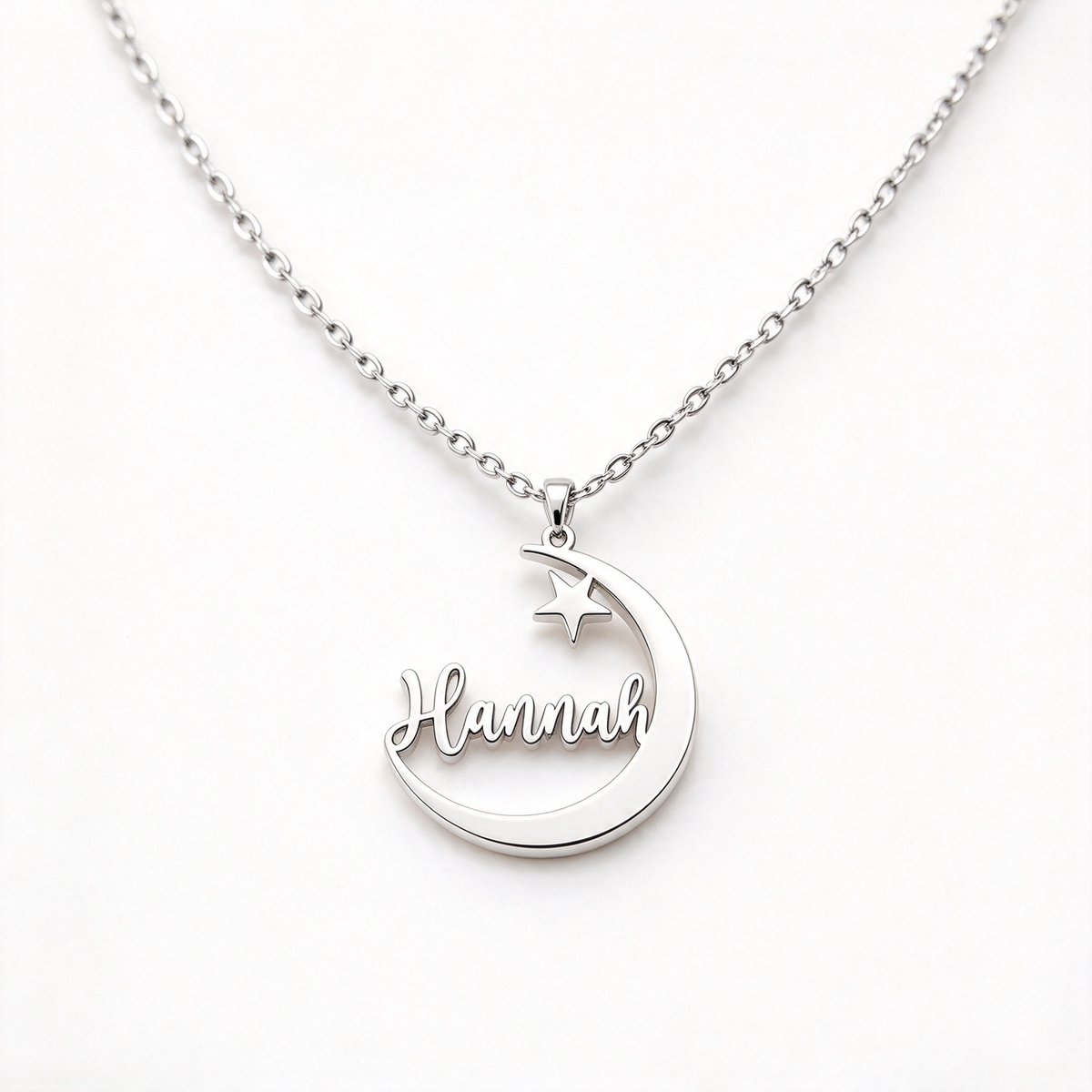 To My Daughter- I Will Always Be Your Moon Custom Name Necklace