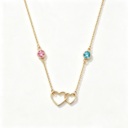 For My Daughter- Always With You Custom Double Birthstones Necklace