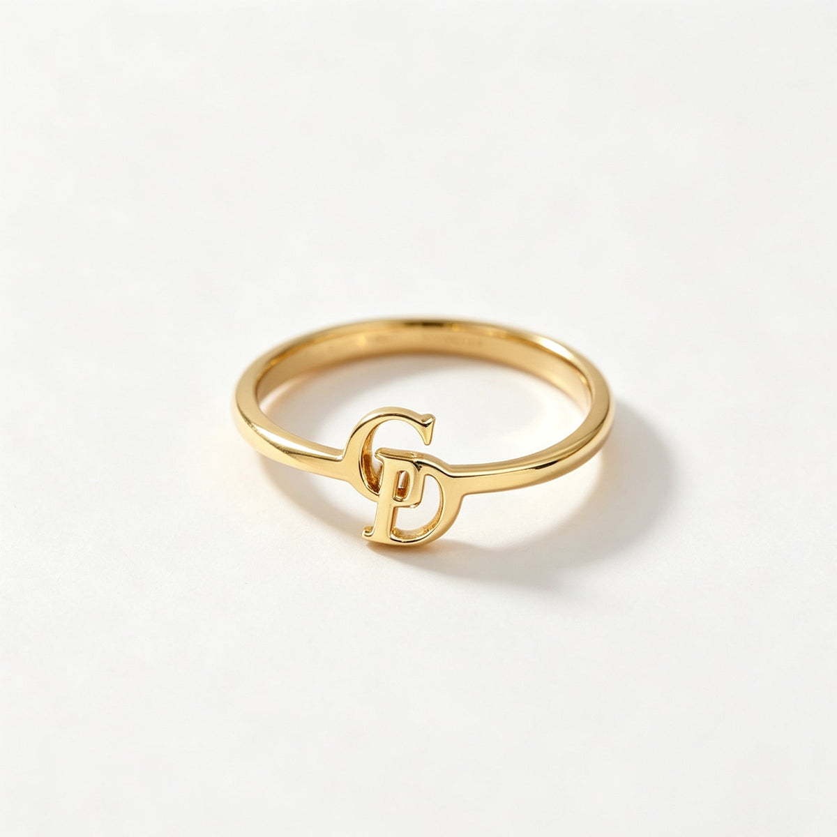 Mother And Daughter Custom Two Initial Interlocking Ring