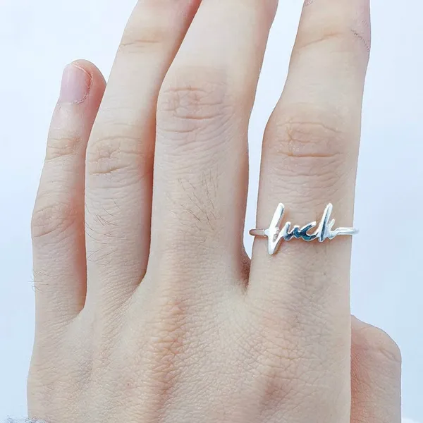 Fashion 925 Silver Fuck Ring