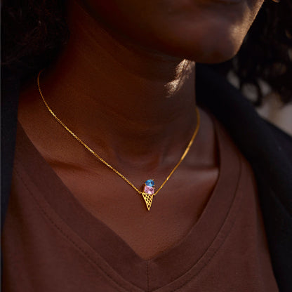Mama's Sweet Joys - Custon Birthstones Ice Cream Necklace