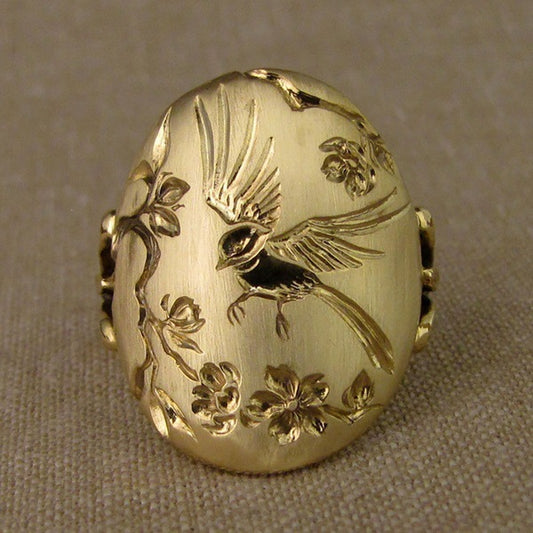 Hummingbird Flower Ring