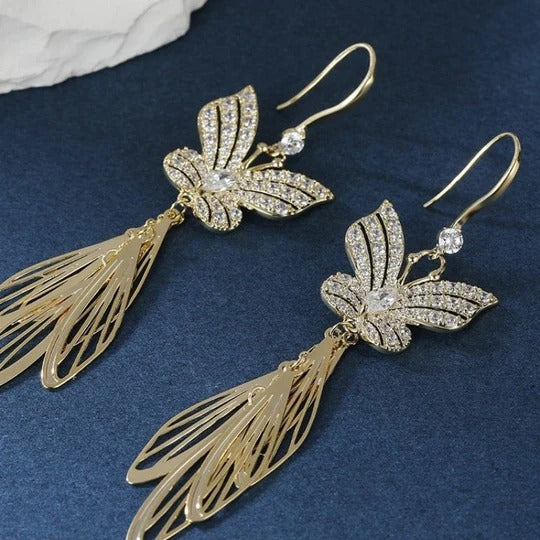 🔥Summer Hot Sale🌊	 Butterfly Wing Tassel Earrings