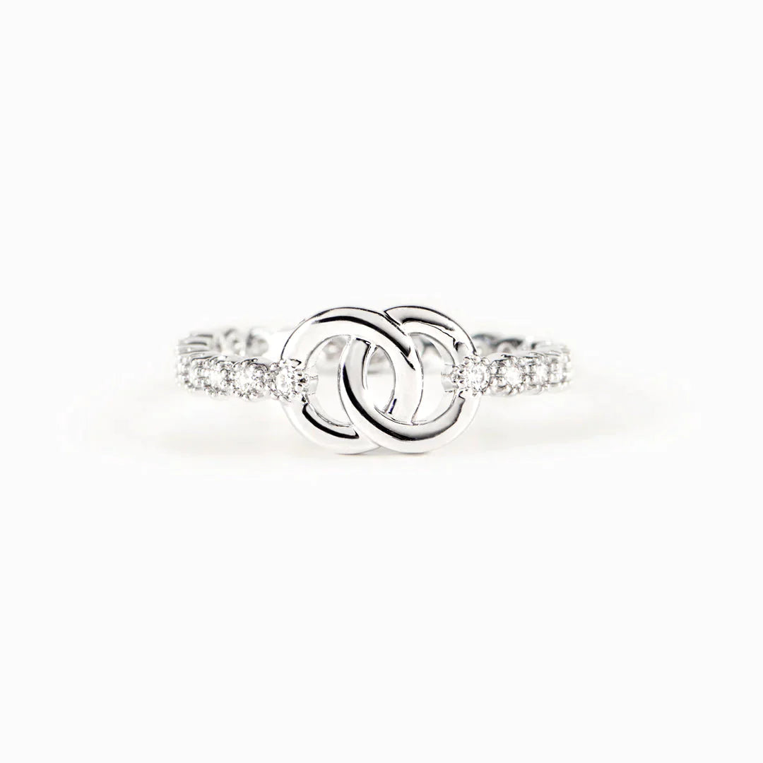 Mother Daughter Bond Matching Pavé Interlocking Ring