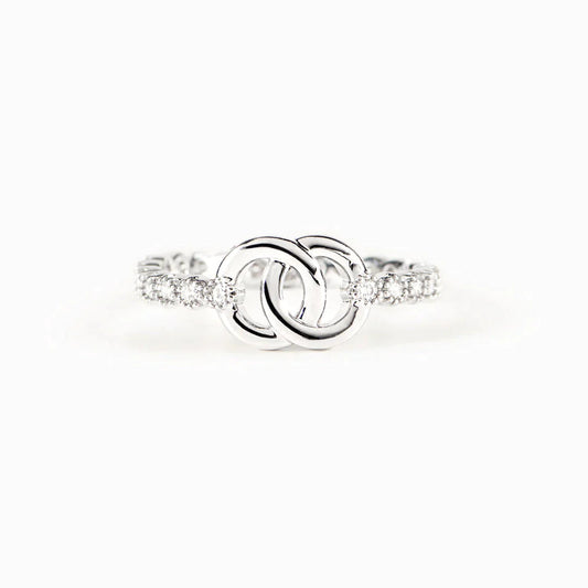 Mother Daughter Bond Matching Pavé Interlocking Ring