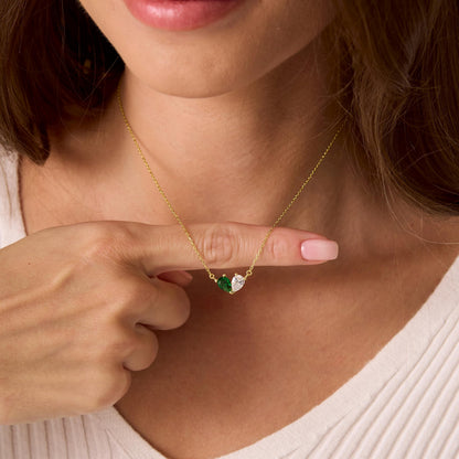 Custom Tiny Heart Birthstone Necklace
