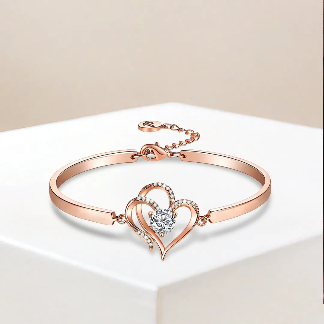 For Love - To My Smokin' Hot Woman Double Heart Bracelet