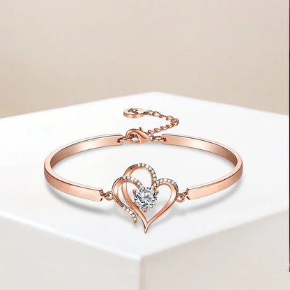 For Love - To My Smokin' Hot Woman Double Heart Bracelet