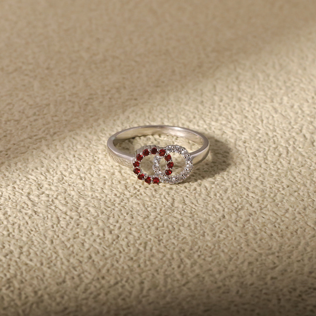 For Love - Custom Birthstones Interlocking Ring