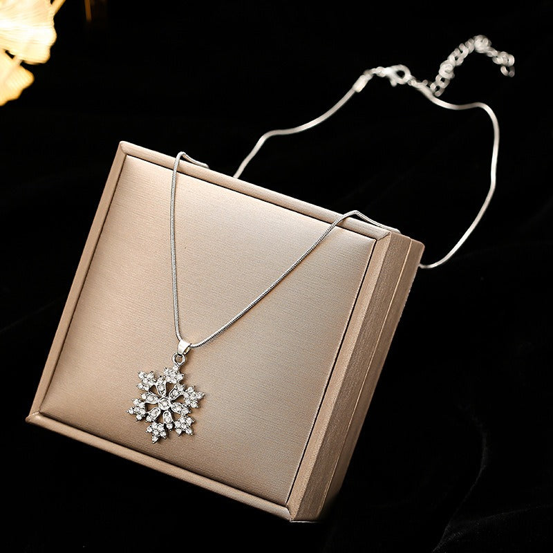 🔥Summer Hot Sale🌊	Diamonds Snowflake Earrings Necklace Set