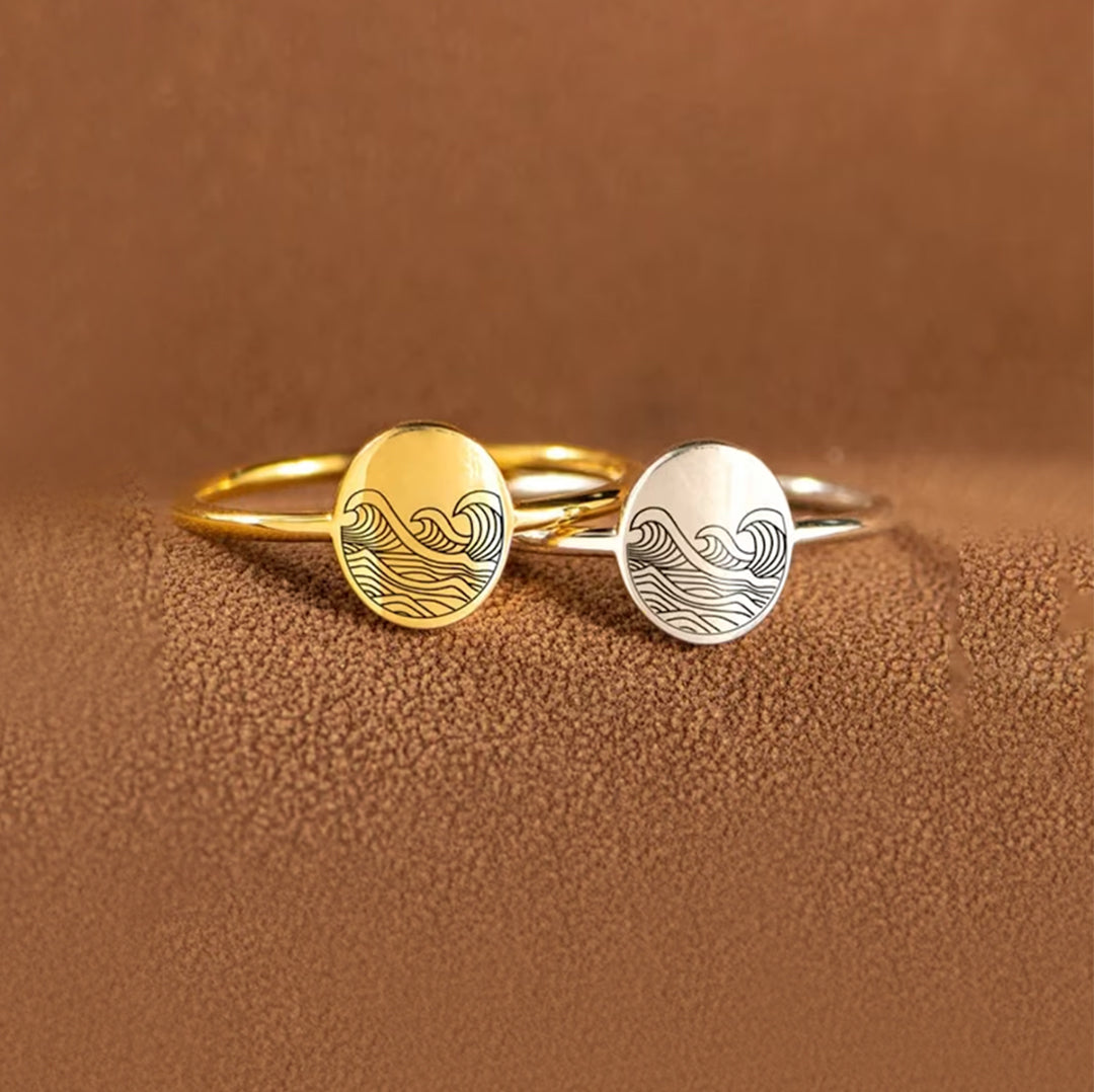 You’ve Survived Too Many Storms To Be Bothered By Raindrops Engraved Wave Ring