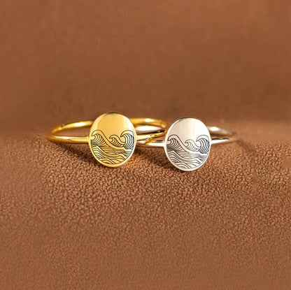 You’ve Survived Too Many Storms To Be Bothered By Raindrops Engraved Wave Ring