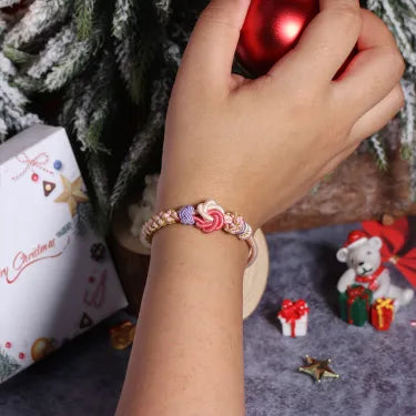 FOR GRANDDAUGHTER🩷A LINK THAT CAN NEVER BE UNDONE Peach Blossom Knot Bracelet