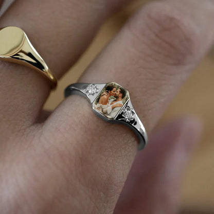 For Love-Photo Birthstone Custom Ring