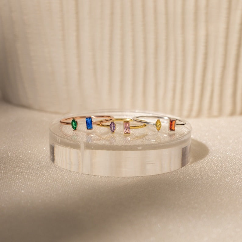 🔥Summer Hot Sale🌊Personalized Duo Birthstone Ring💍