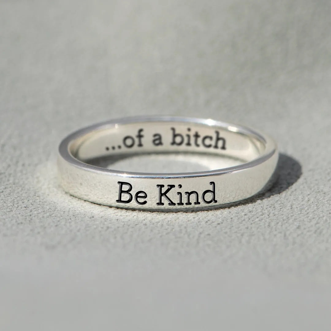 🔥Summer Hot Sale🌊BE KIND...OF A BI♥CH MANTRA RING