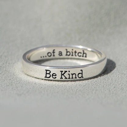 🔥Summer Hot Sale🌊BE KIND...OF A BI♥CH MANTRA RING