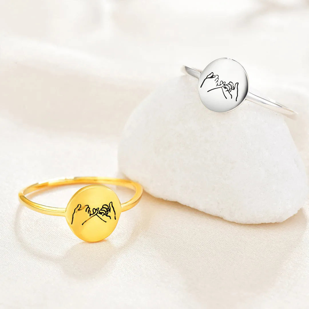 FOR FRIEND -YOU ARE MY FAVORITE BITCHES HOLDING HANDS RING