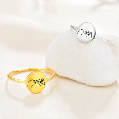 FOR FRIEND -YOU ARE MY FAVORITE BITCHES HOLDING HANDS RING