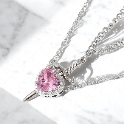 Heart and Sword Pendant Necklace - Couple Necklaces