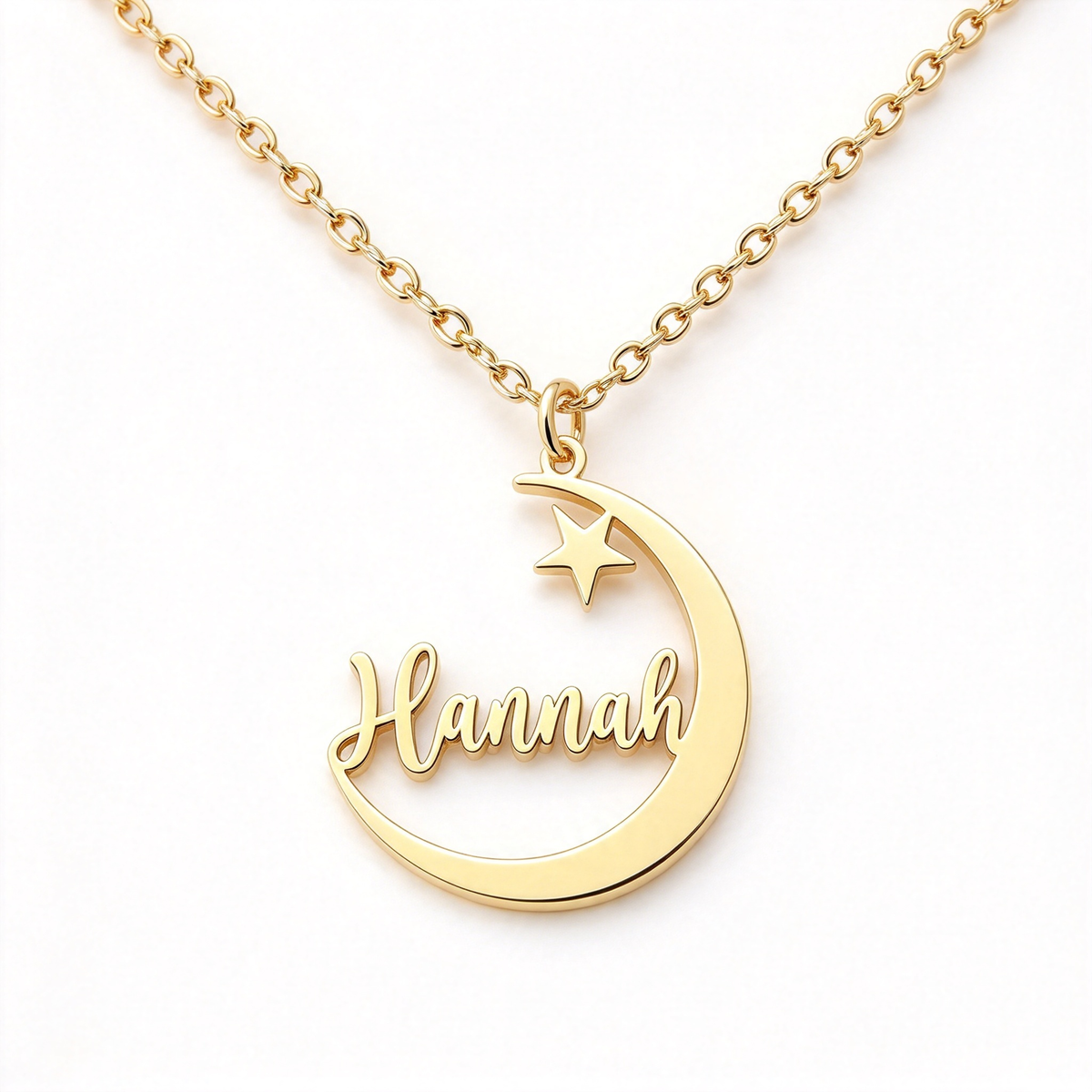 To My Daughter- I Will Always Be Your Moon Custom Name Necklace