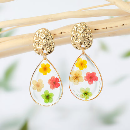 Water Drop Forget Me Not Flower Earrings