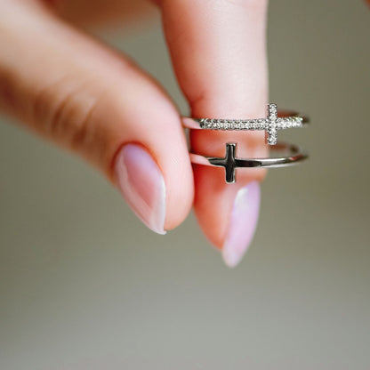 🎁Christmas Sale🎄To My Daughter "Pray Through It" Twin Band Cross Ring