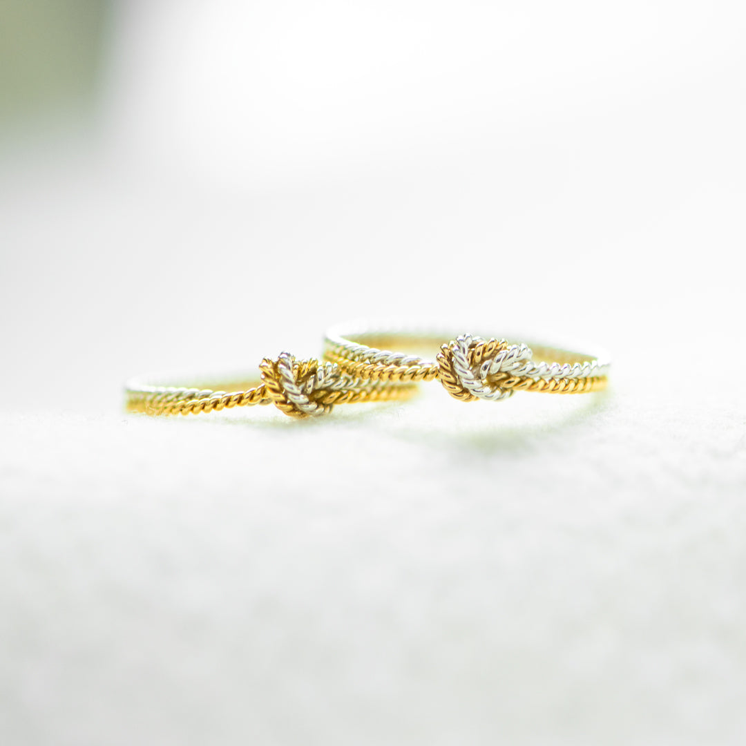 Bond That Links Us Matching Handcrafted Two Strand Knot Ring