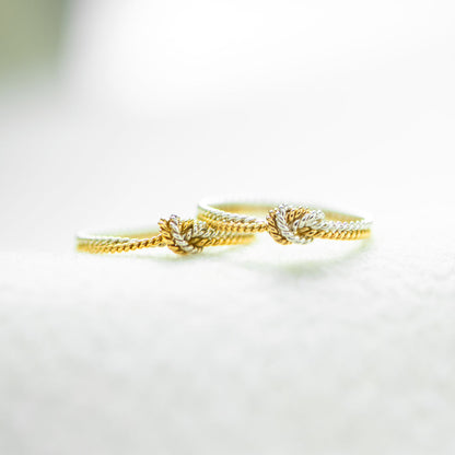Bond That Links Us Matching Handcrafted Two Strand Knot Ring