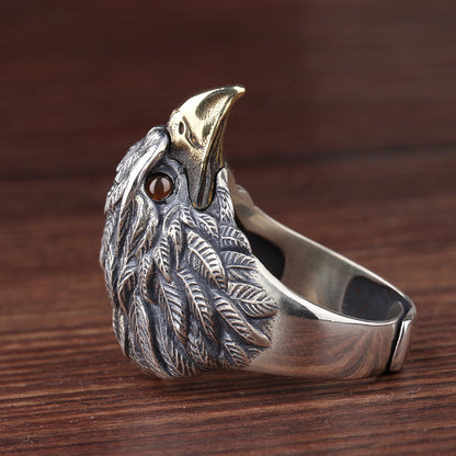 Vintage Style Eagle Head Punk Ring