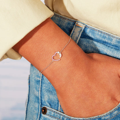 And So She Goes On Heart Semicolon Bracelet