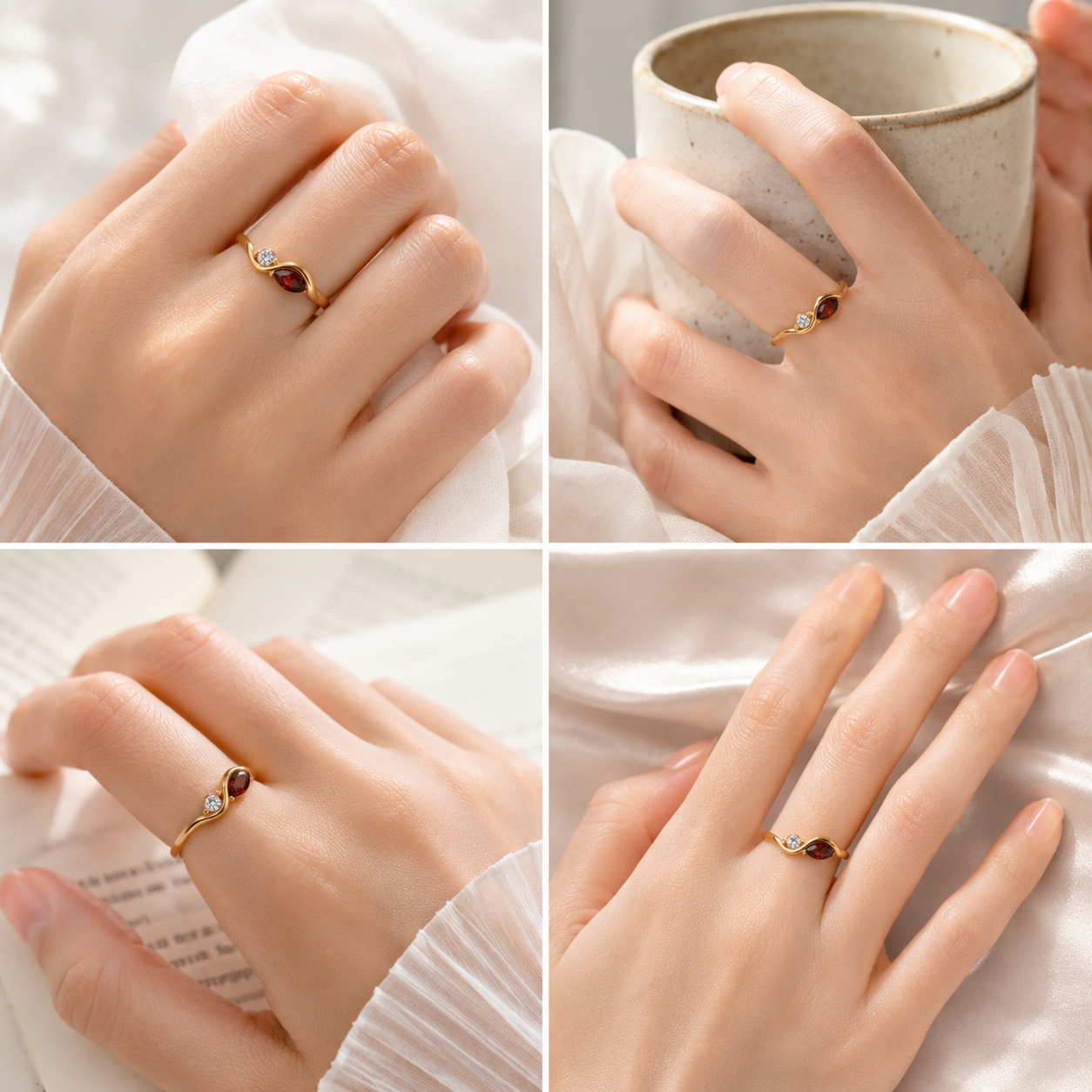 Mother&Daughter Infinity Birthstone Ring