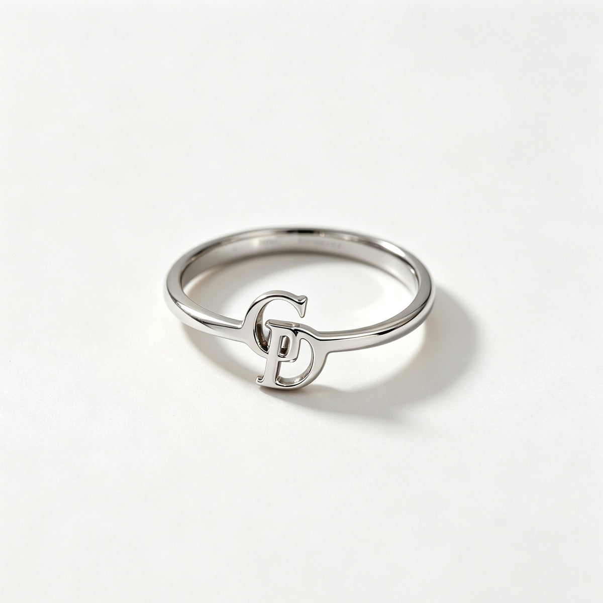 Mother And Daughter Custom Two Initial Interlocking Ring