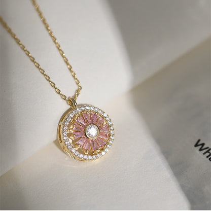 Luxury Crystal Sunflower Fidget Necklace