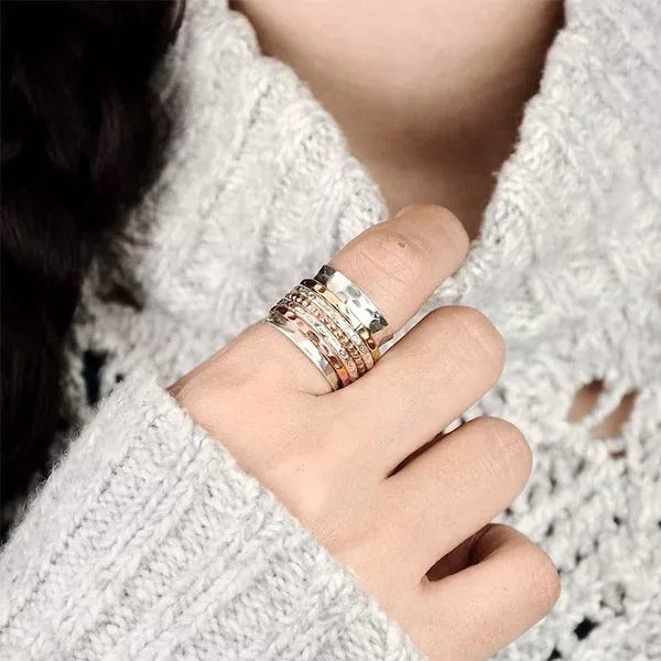 Bohemian Meditation Wide Band Spinner Ring