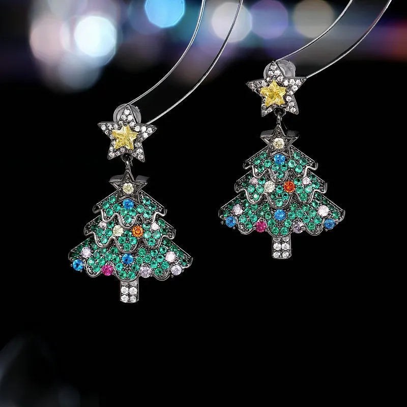 Hot Sale🎁Colorful Shiny Christmas Tree Earrings
