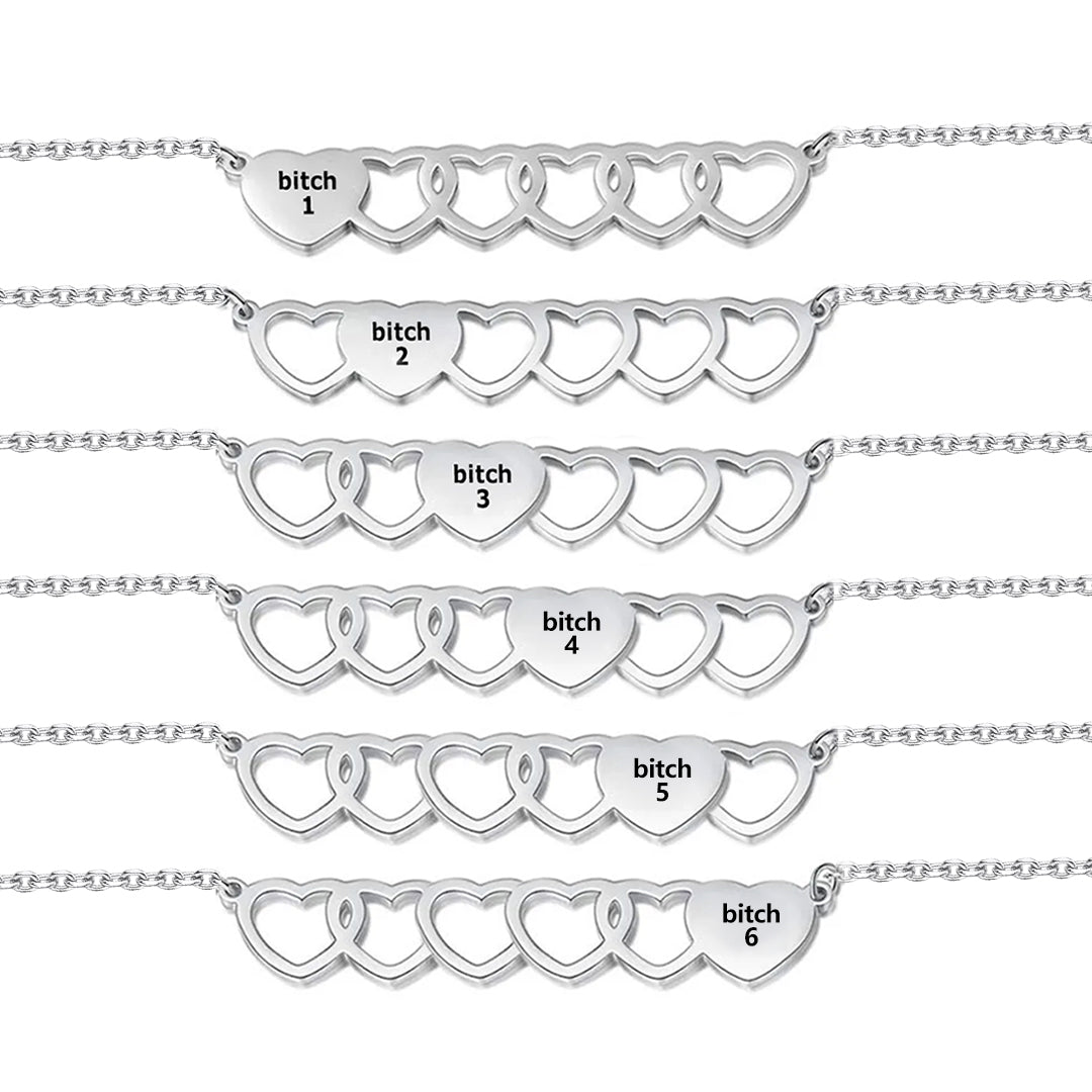 For Friend -You're My Favorite Bitch Heart Set Bracelet