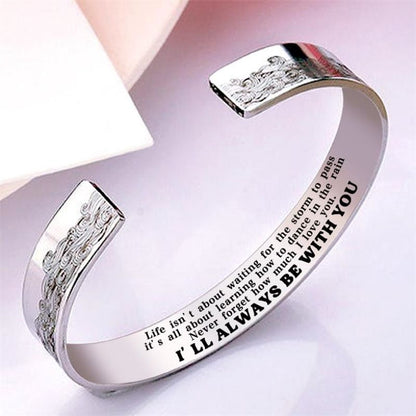 For Granddaughter - I'll Always Be There For You Wave Cuff Bracelet