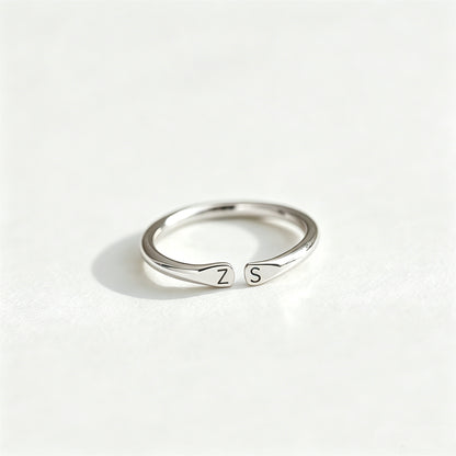 For Love- Custom Two Initial Ring