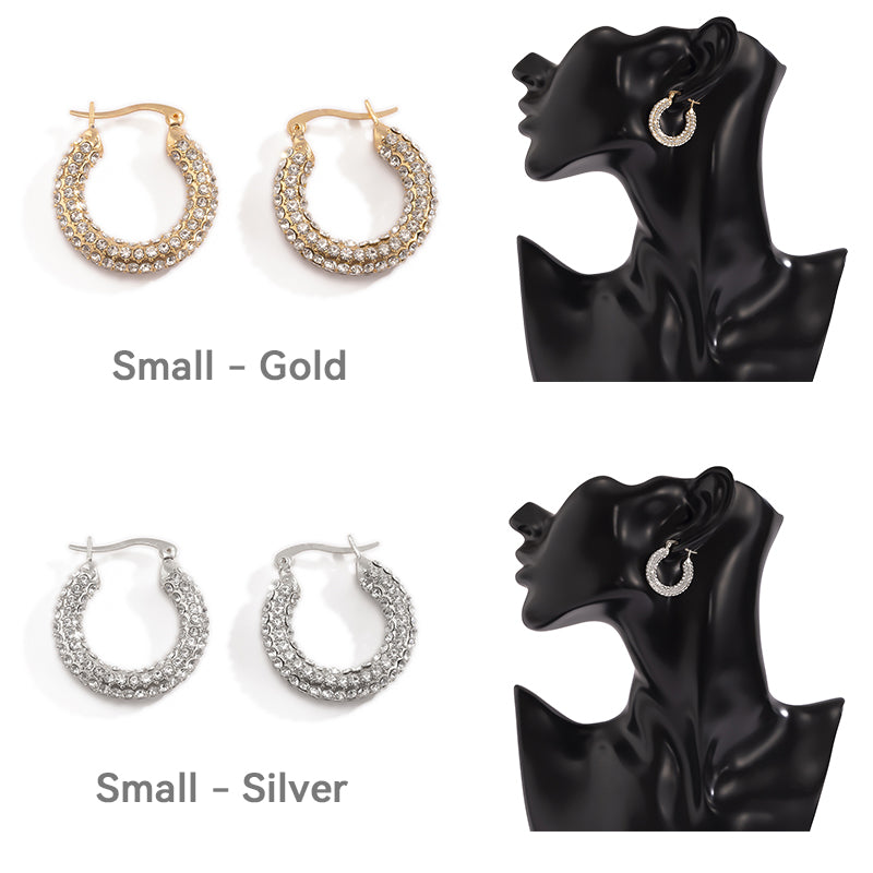 Sparkling Hoop Fashion Earrings
