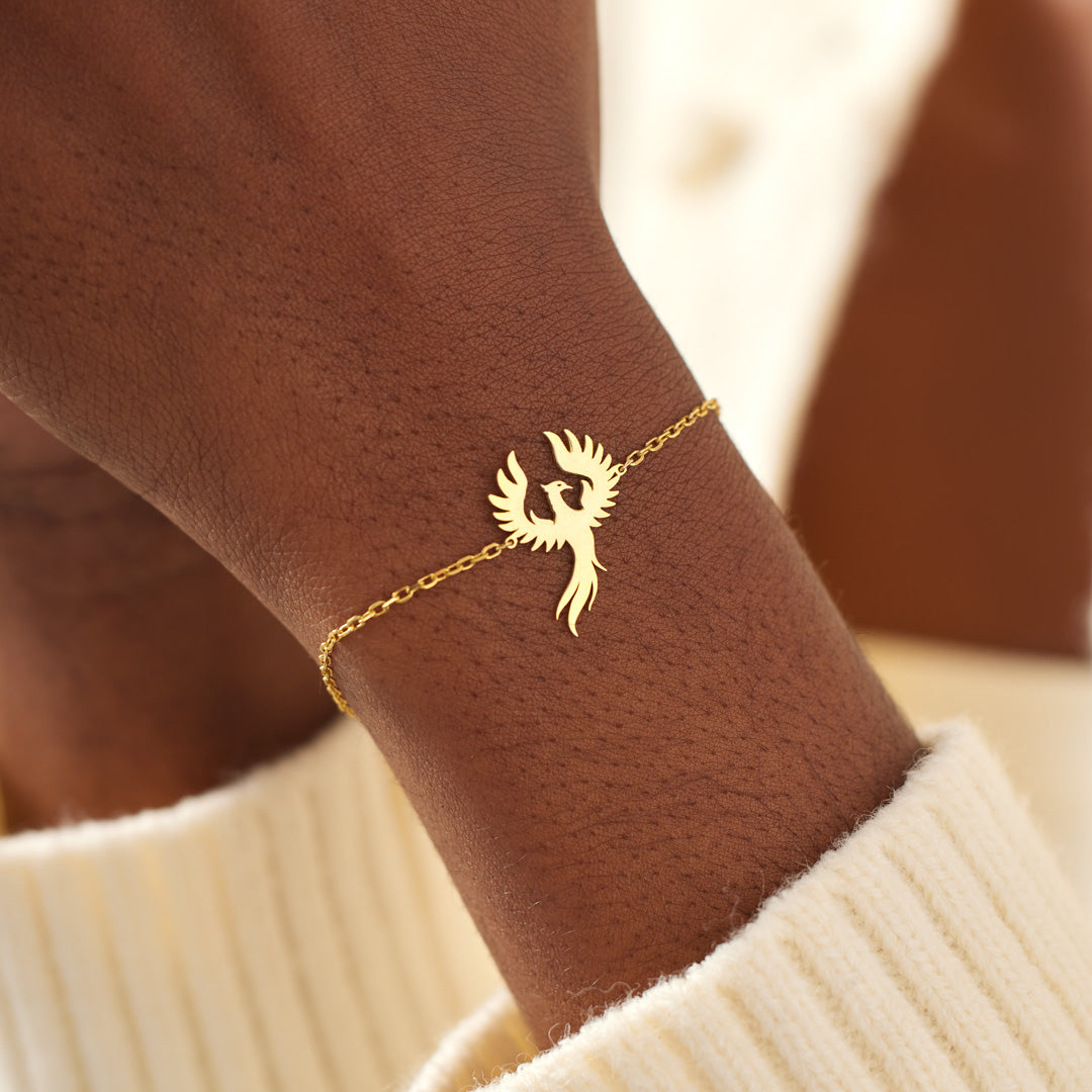 Rise Up Golden Phoenix Charm Bracelet