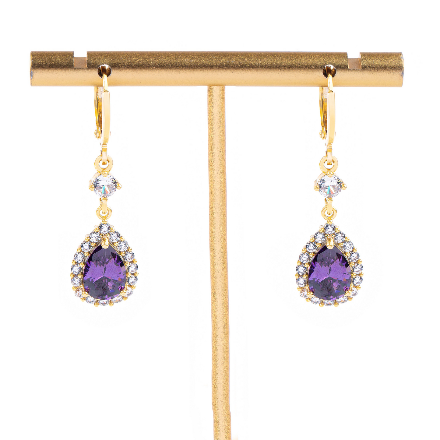 🌸Mother's Day Hot Sale✨PURPLE ZIRCON DROP SHAPE EARRINGS