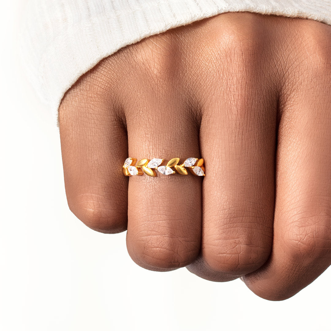 Be-Leaf In Yourself Leaf Branch Ring