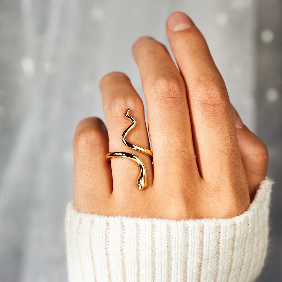 925 Sterling Silver Year of Snake Minimalist Snake Open Ring