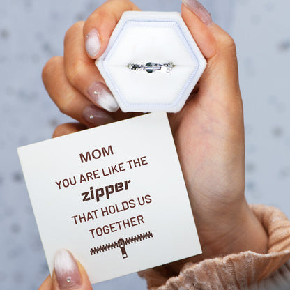 Mom Holds Us Together Zipper Ring