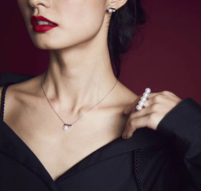 S925 Life is 90% How You React it Pearl Balance Necklace