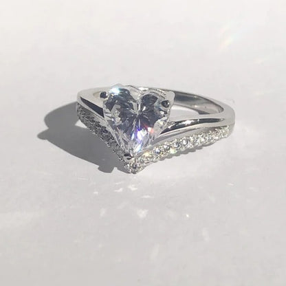 Heart Shaped Moissanite "AMOR" Ring