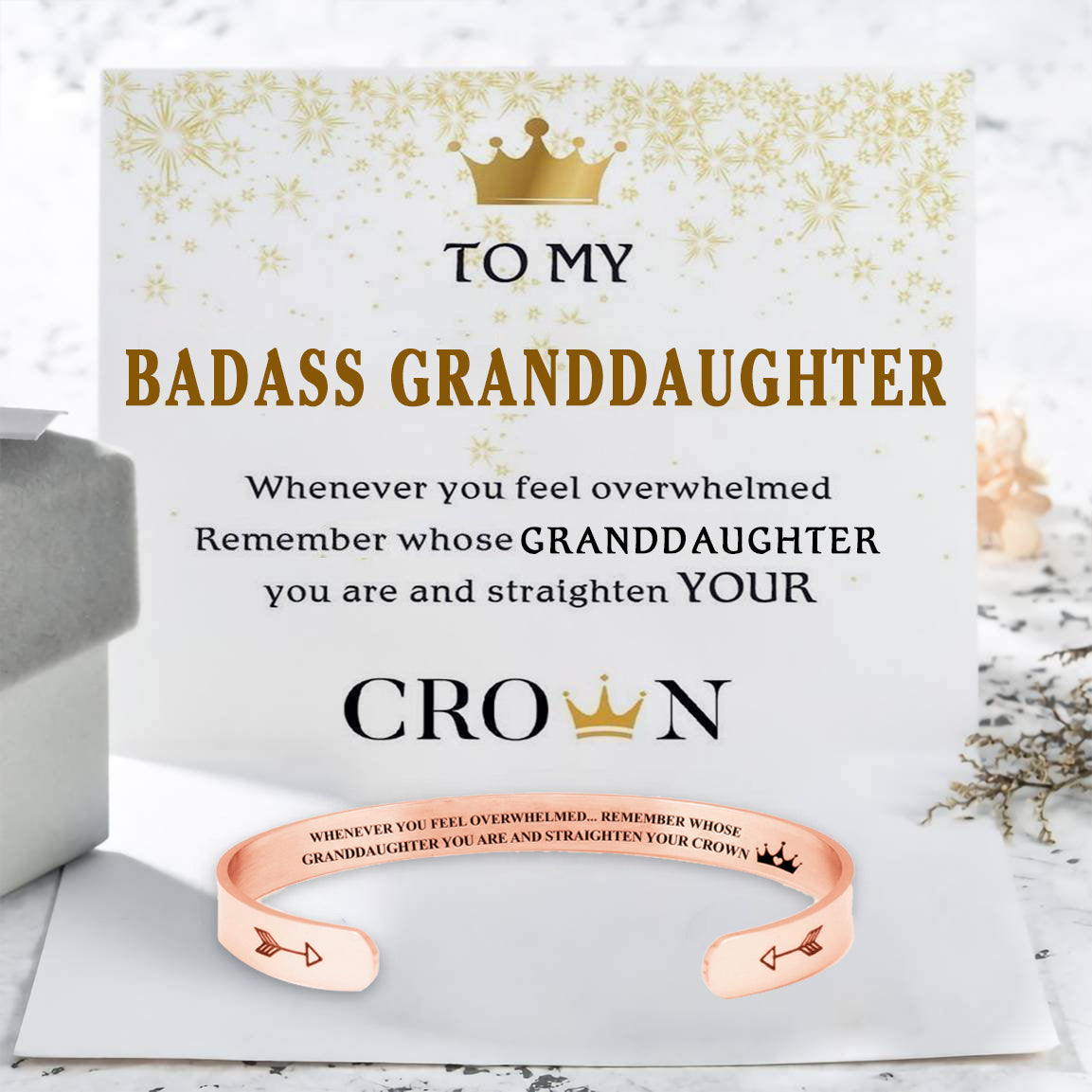 🔥Summer Hot Sale🌊	For Daughter - Whenever You Feel Overwhelmed...Crown Bracelet