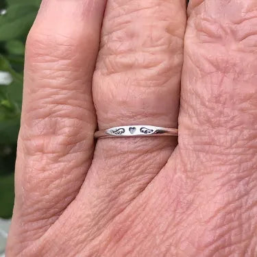 For Memorial - Tiny Heart With Wings Ring